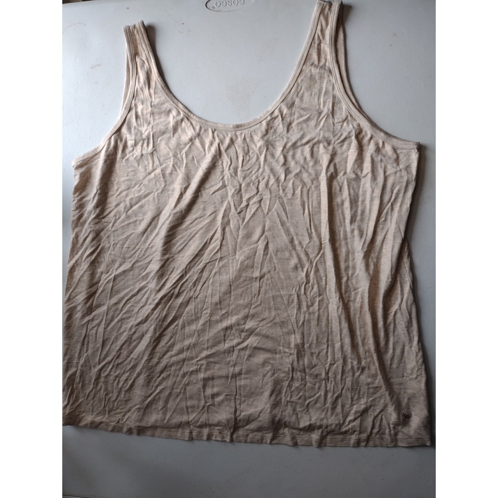 Lane Bryant Women 26/28 Champagne Gold Metallic Shimmer Scoop Neck Tank Top NEW - Picture 2 of 8